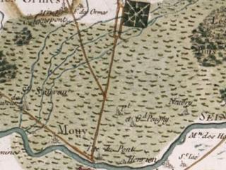 Carte de cassini du XVIIIe Domaine de la Haie à Everly